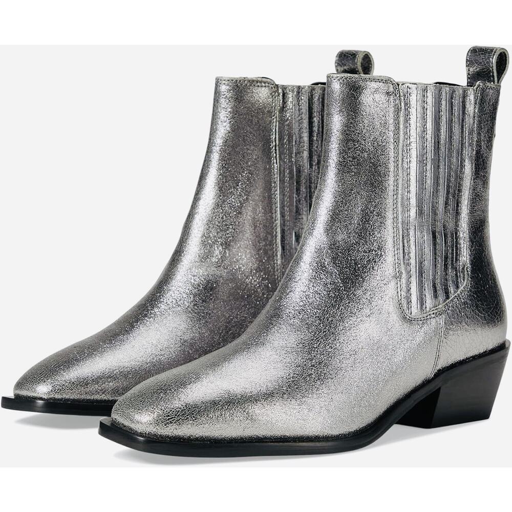 SEYCHELLES Hold Me Down Metallic Silver Leather Boot Women's Size 10